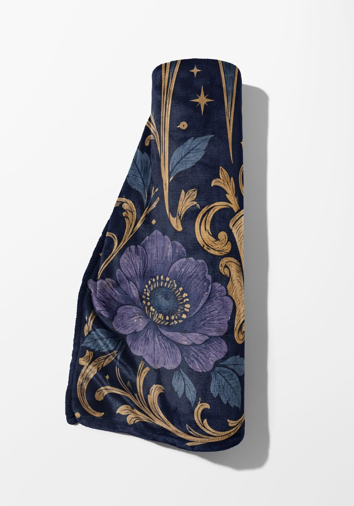Illyrian Crest Velveteen Plush Blanket rolled up