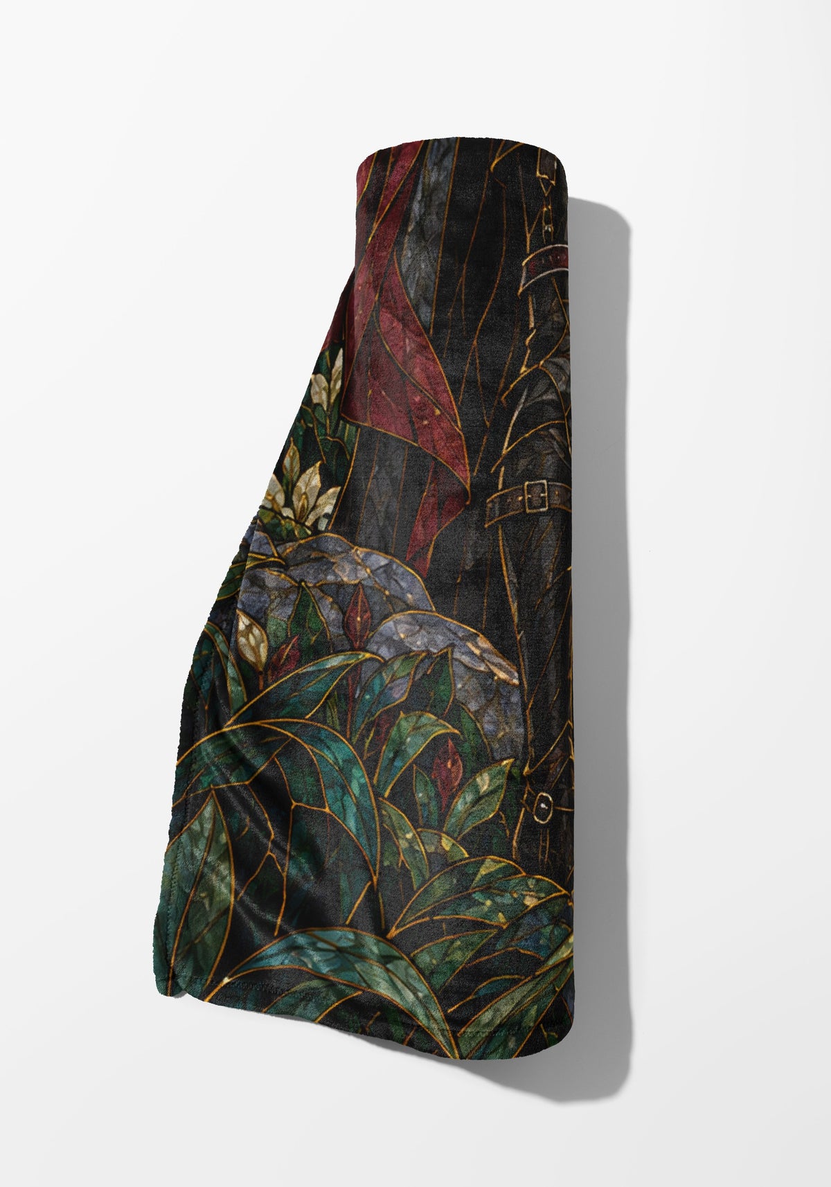 Wildflower Truce Velveteen Plush Blanket rolled up