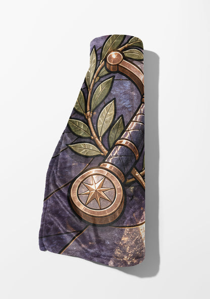 Radiant Blade Velveteen Plush Blanket rolled up