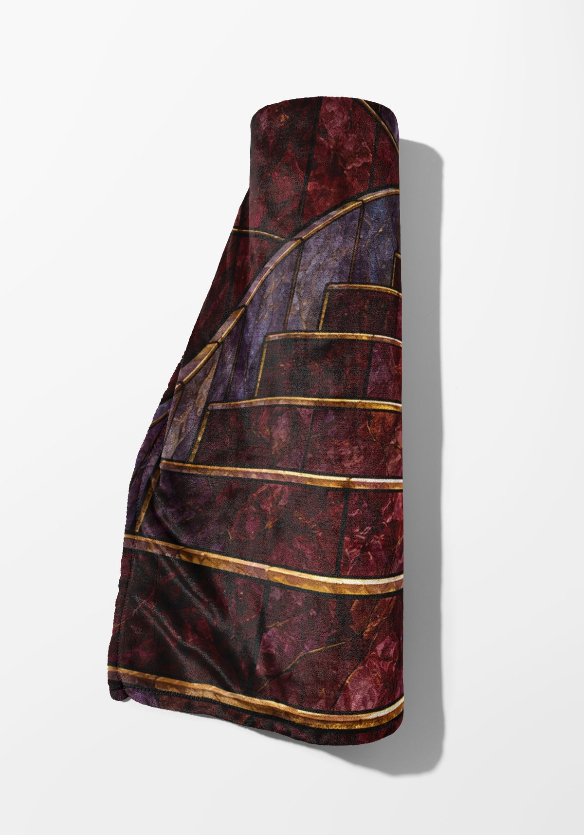 Nesta's Staircase Velveteen Plush Blanket rolled up