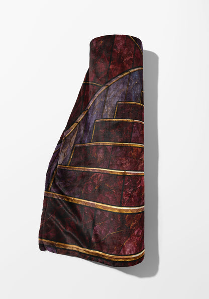 Nesta's Staircase Velveteen Plush Blanket rolled up