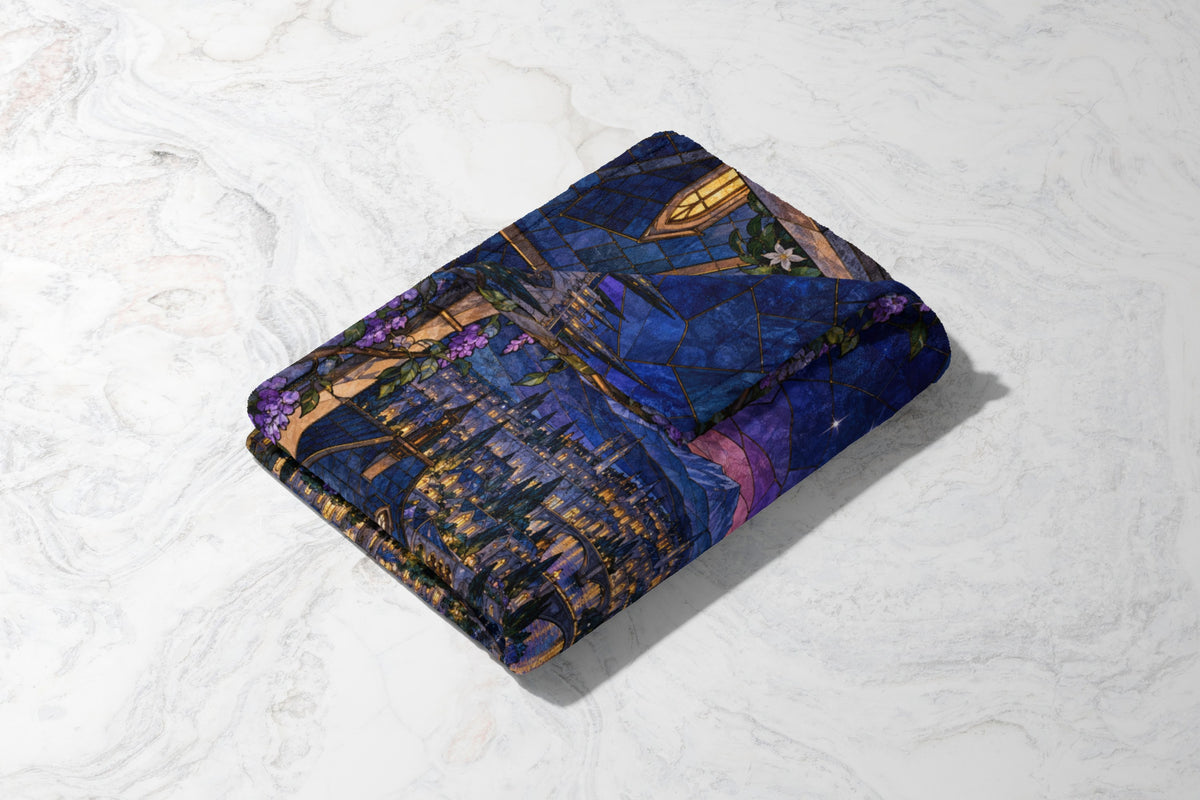 Velaris Rooftop Velveteen Plush Blanket folded