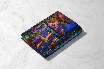 The Rainbow of Velaris Velveteen Plush Blanket folded