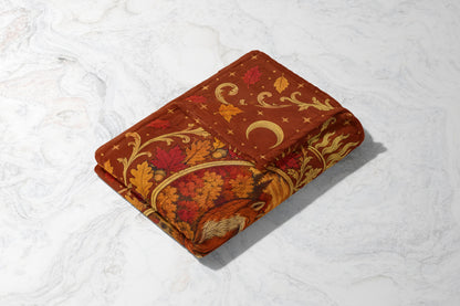 Autumn Court Fox Crest Velveteen Plush Blanket folded