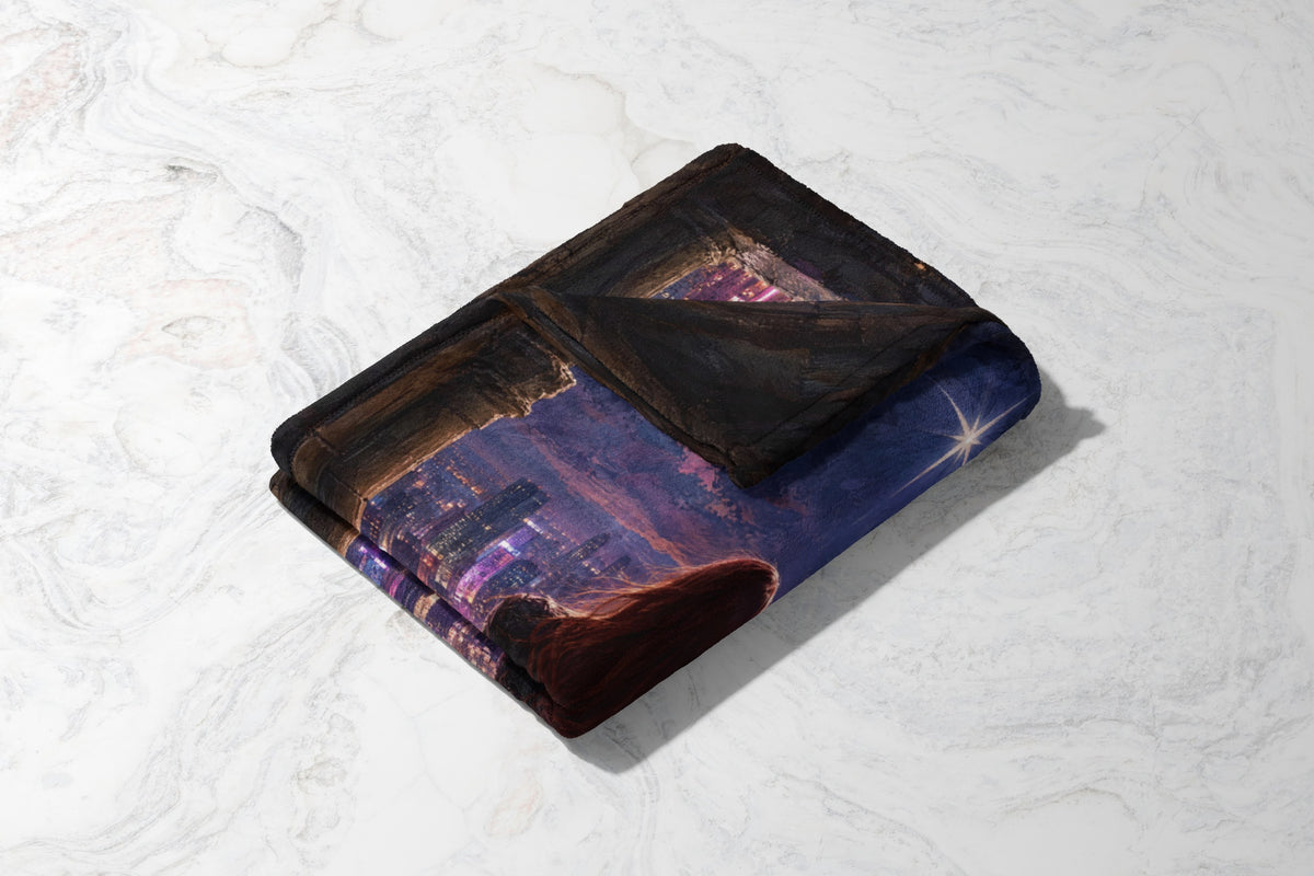 Bryce over Lunathion Velveteen Plush Blanket folded