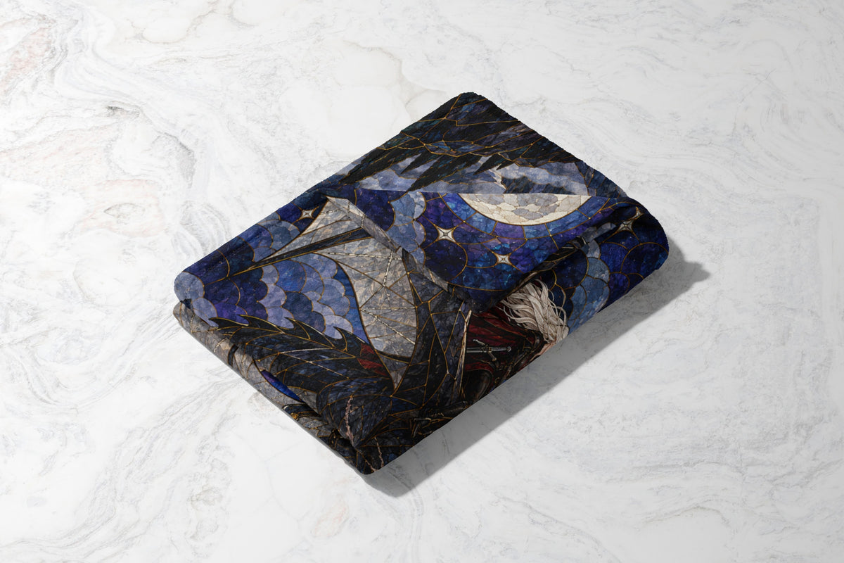 Above the Storm Velveteen Plush Blanket folded