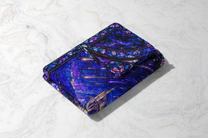 Starfall over Velaris Stained Glass Velveteen Plush Blanket folded