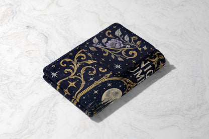 Night Triumphant Crest Velveteen Plush Blanket folded