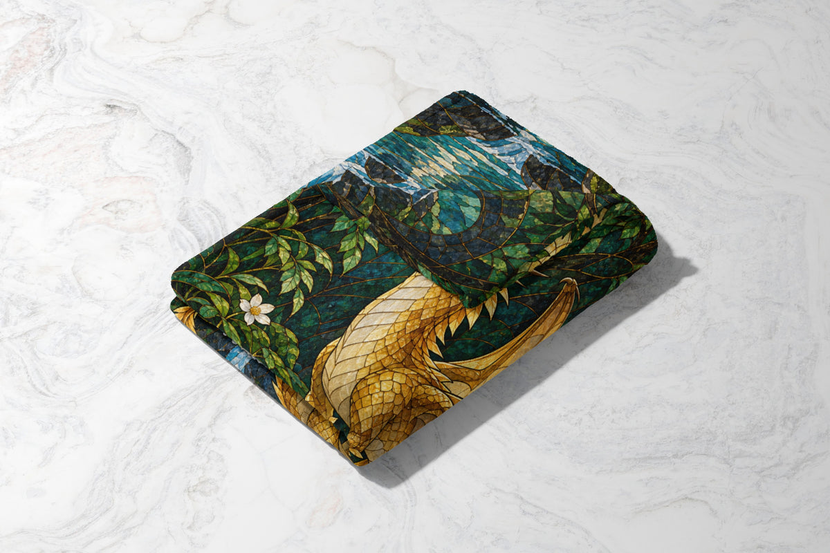 Gold Andarna Velveteen Plush Blanket folded