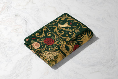 Spring Court Masquerade Crest Velveteen Plush Blanket folded