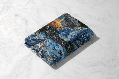 Terrasen Stained Glass Velveteen Plush Blanket folded