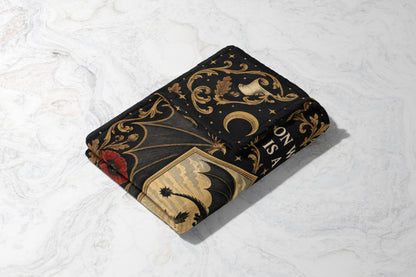 Basgiath Dragon Rider Crest Velveteen Plush Blanket folded