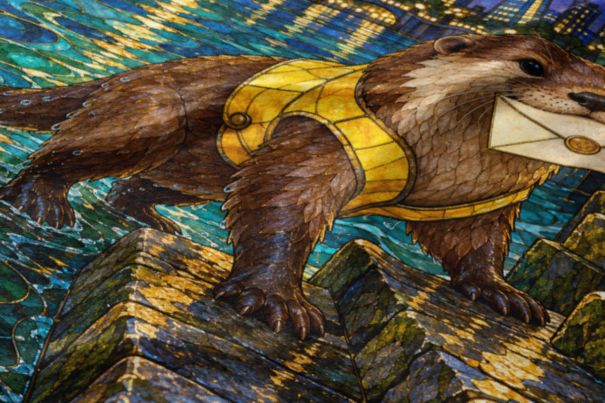 Otter Velveteen Plush Blanket close-up