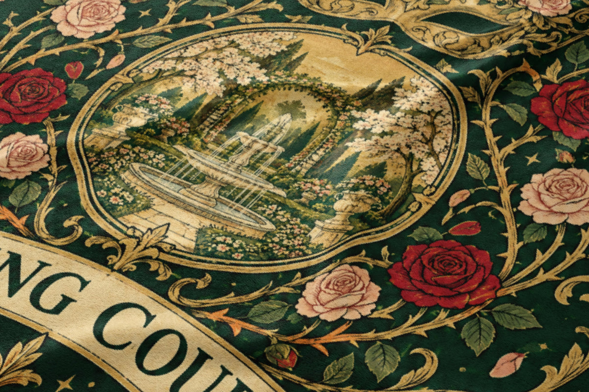 Spring Court Masquerade Crest Velveteen Plush Blanket close-up