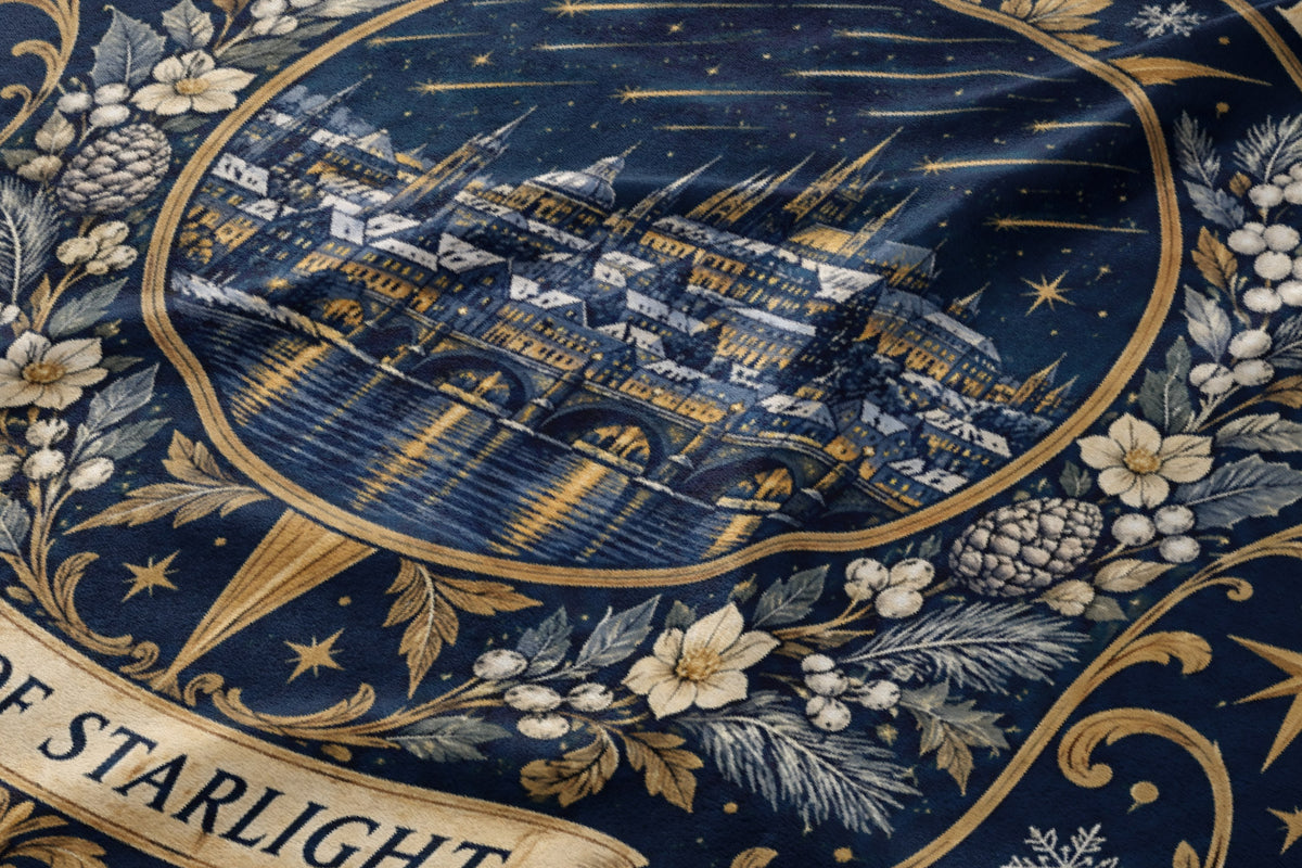 Starfall City of Starlight Crest Velveteen Plush Blanket close-up