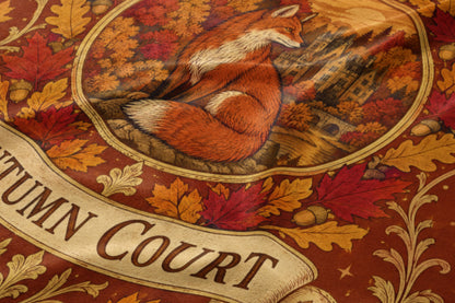 Autumn Court Fox Crest Velveteen Plush Blanket close-up