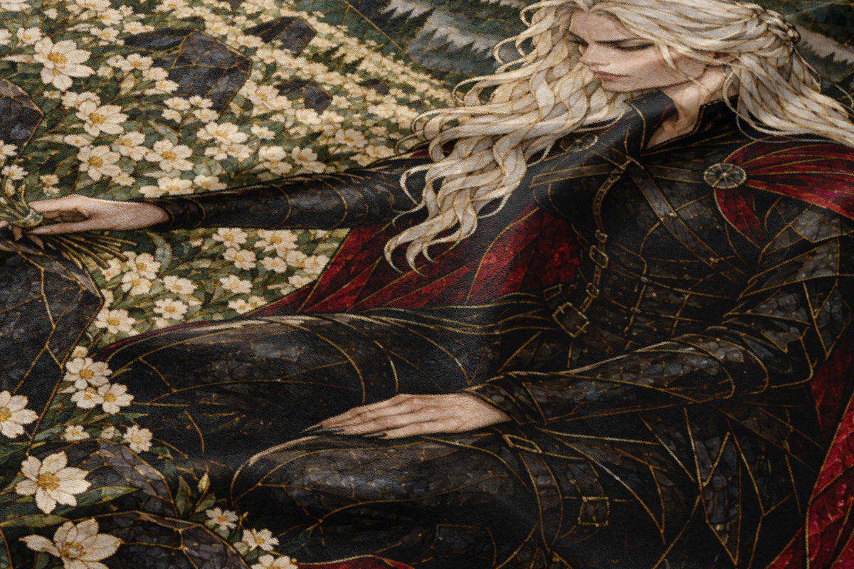 Flowers for the Fallen Velveteen Plush Blanket close-up