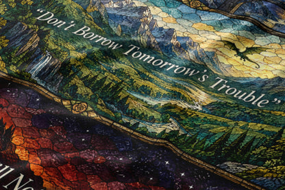 Empyrean Stained Glass Velveteen Plush Blanket close-up