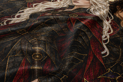 Ice, Fire, and Stone Velveteen Plush Blanket close-up