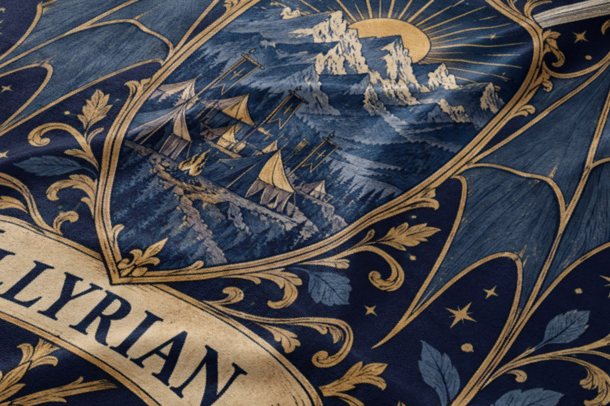 Illyrian Crest Velveteen Plush Blanket close-up
