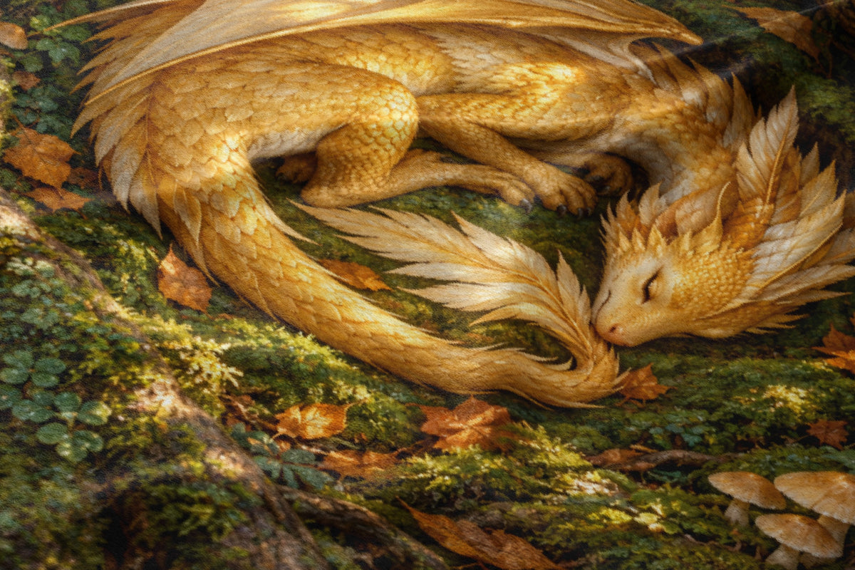 Golden Dragon Velveteen Plush Blanket close-up