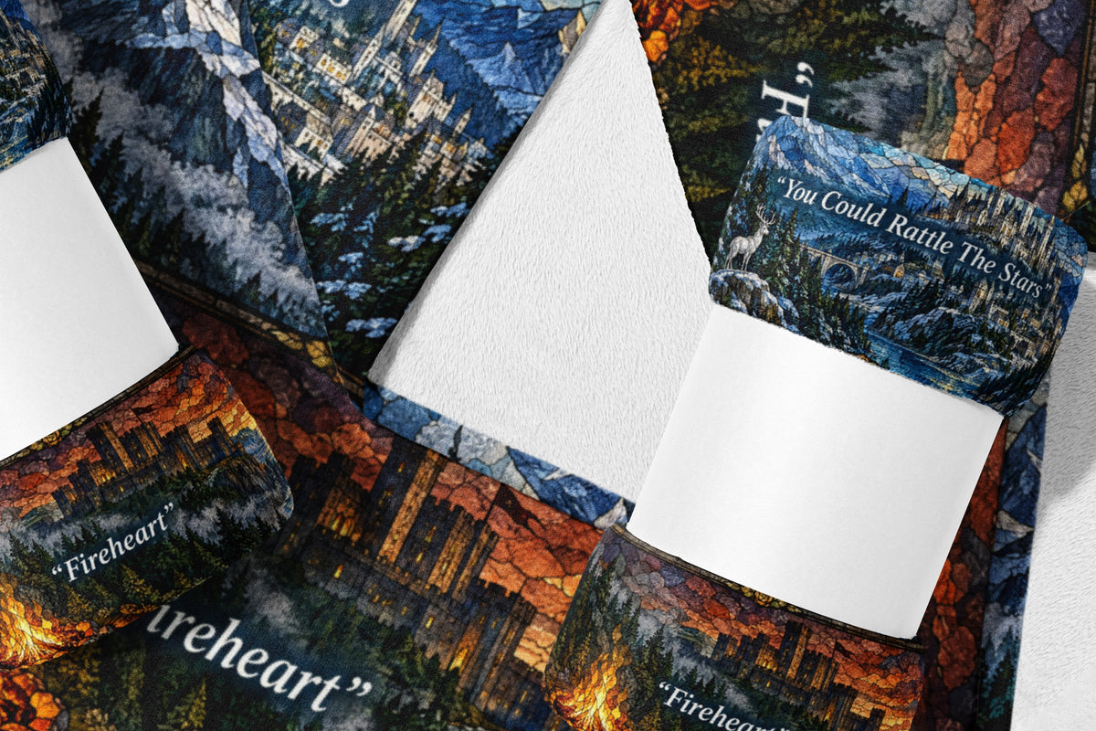 Terrasen Stained Glass Velveteen Plush Blanket flat lay