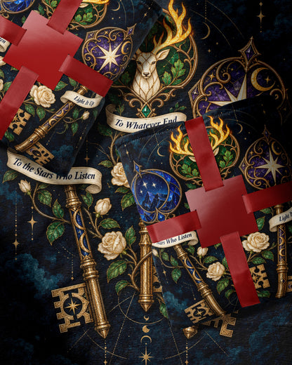 Bookish Maasverse Velveteen Plush Blanket wrapped as a gift