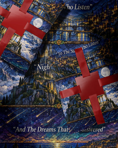 Night Court Stained Glass Velveteen Plush Blanket wrapped as a gift