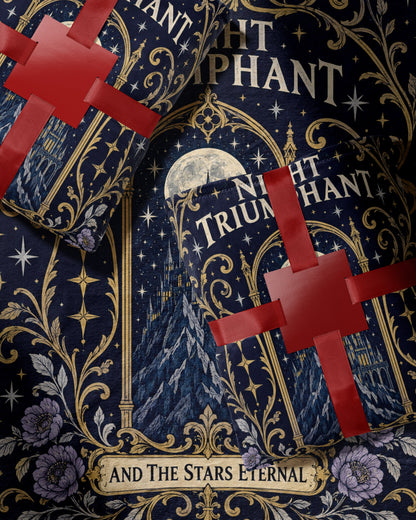 Night Triumphant Crest Velveteen Plush Blanket wrapped as a gift