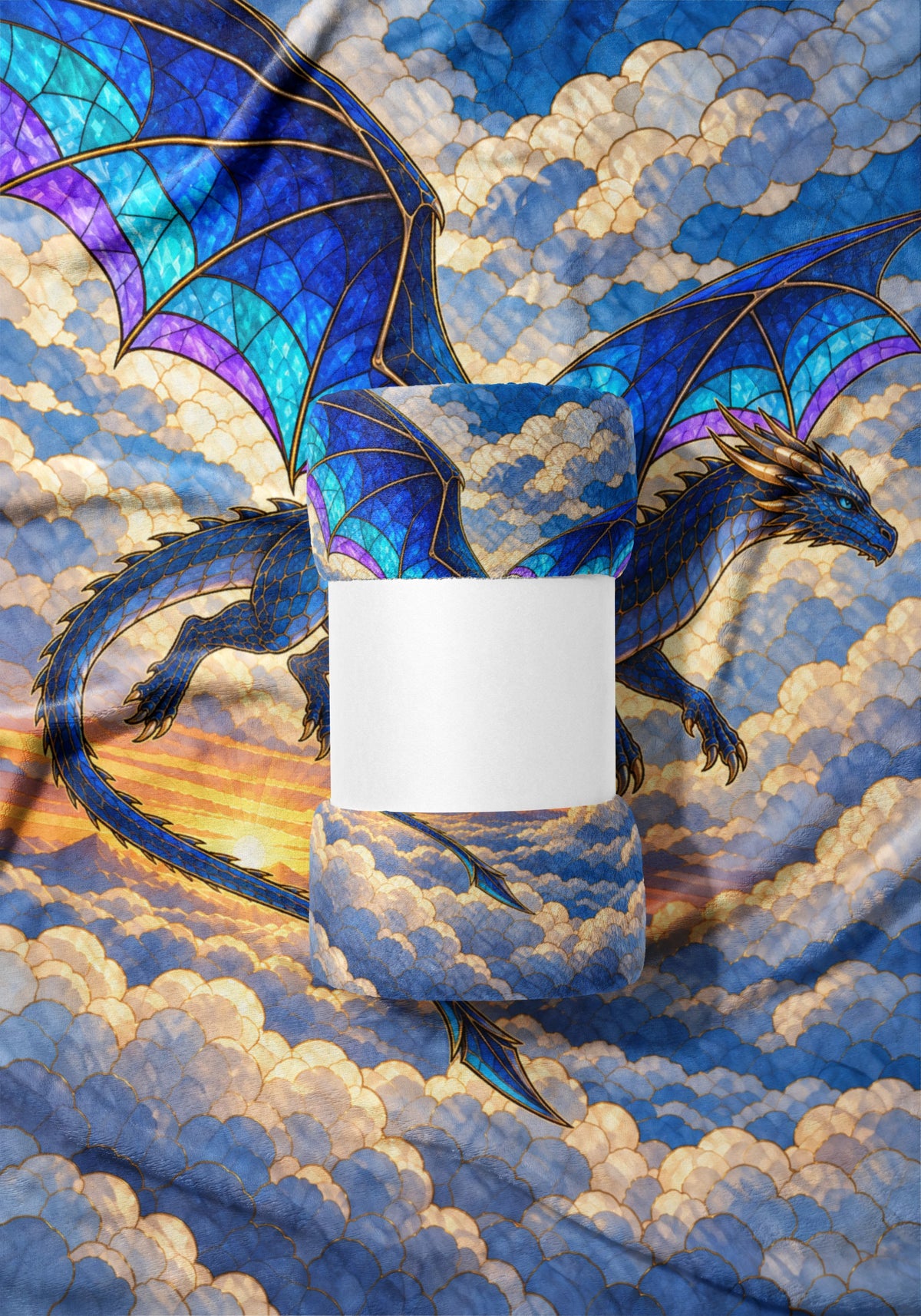 Sgaeyl Dragon Velveteen Plush Blanket draped