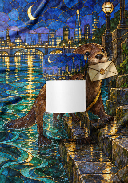 Otter Velveteen Plush Blanket draped