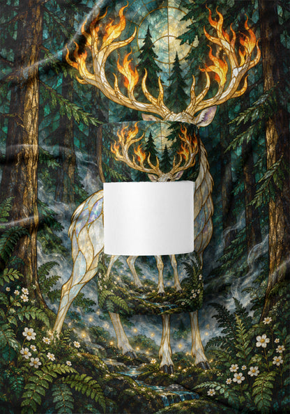 Terrasen Stag Velveteen Plush Blanket draped