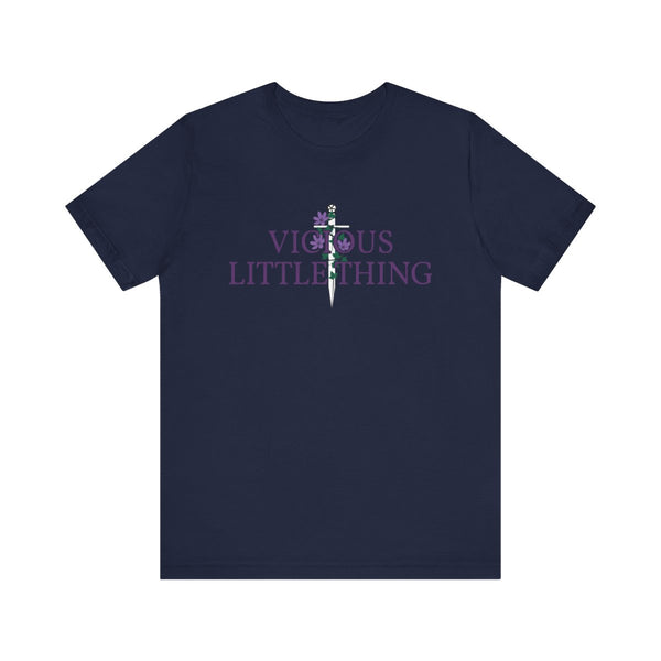 Vicious Little Thing Quote Tee in Navy