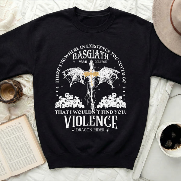 Violence Dragon Rider Basgiath Arch Sweatshirt in Black