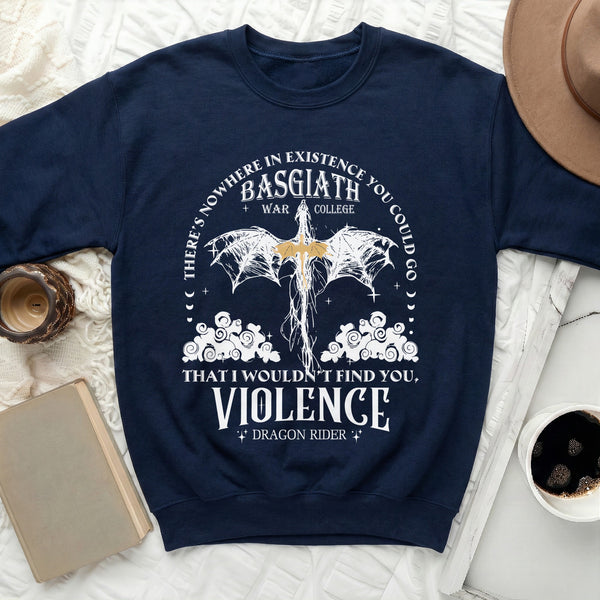 Violence Dragon Rider Basgiath Arch Sweatshirt in Navy