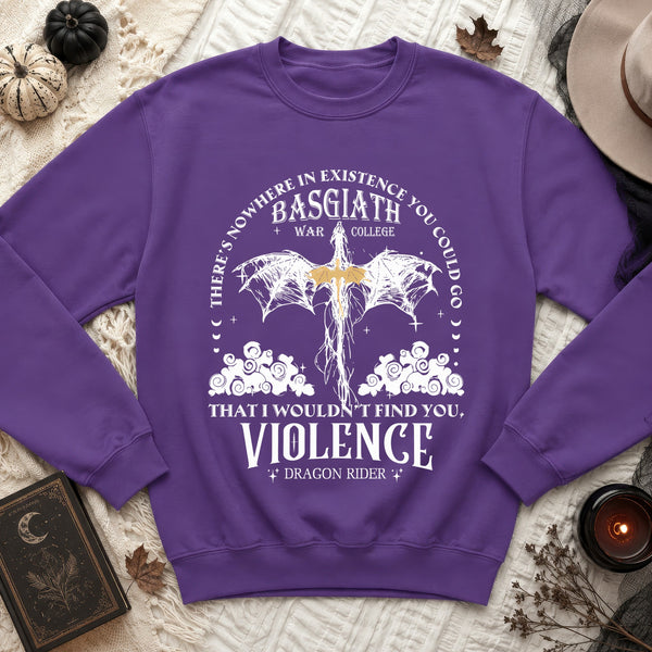 Violence Dragon Rider Basgiath Arch Sweatshirt in Purple