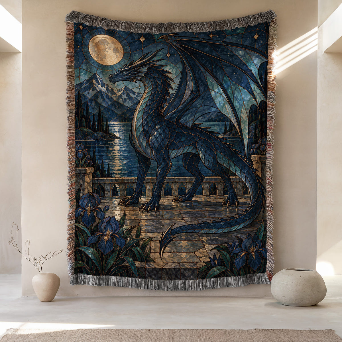 Sgaeyl Woven Throw Blanket hanging on a wall