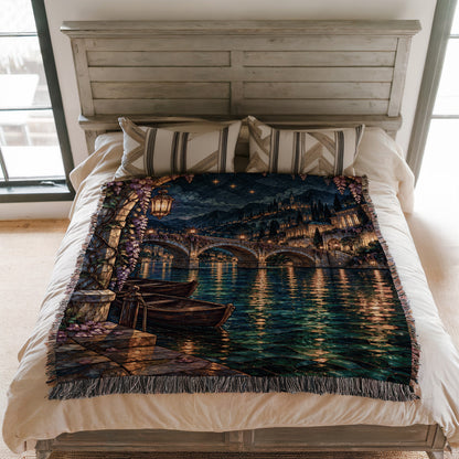 Velaris Woven Throw Blanket on a bed