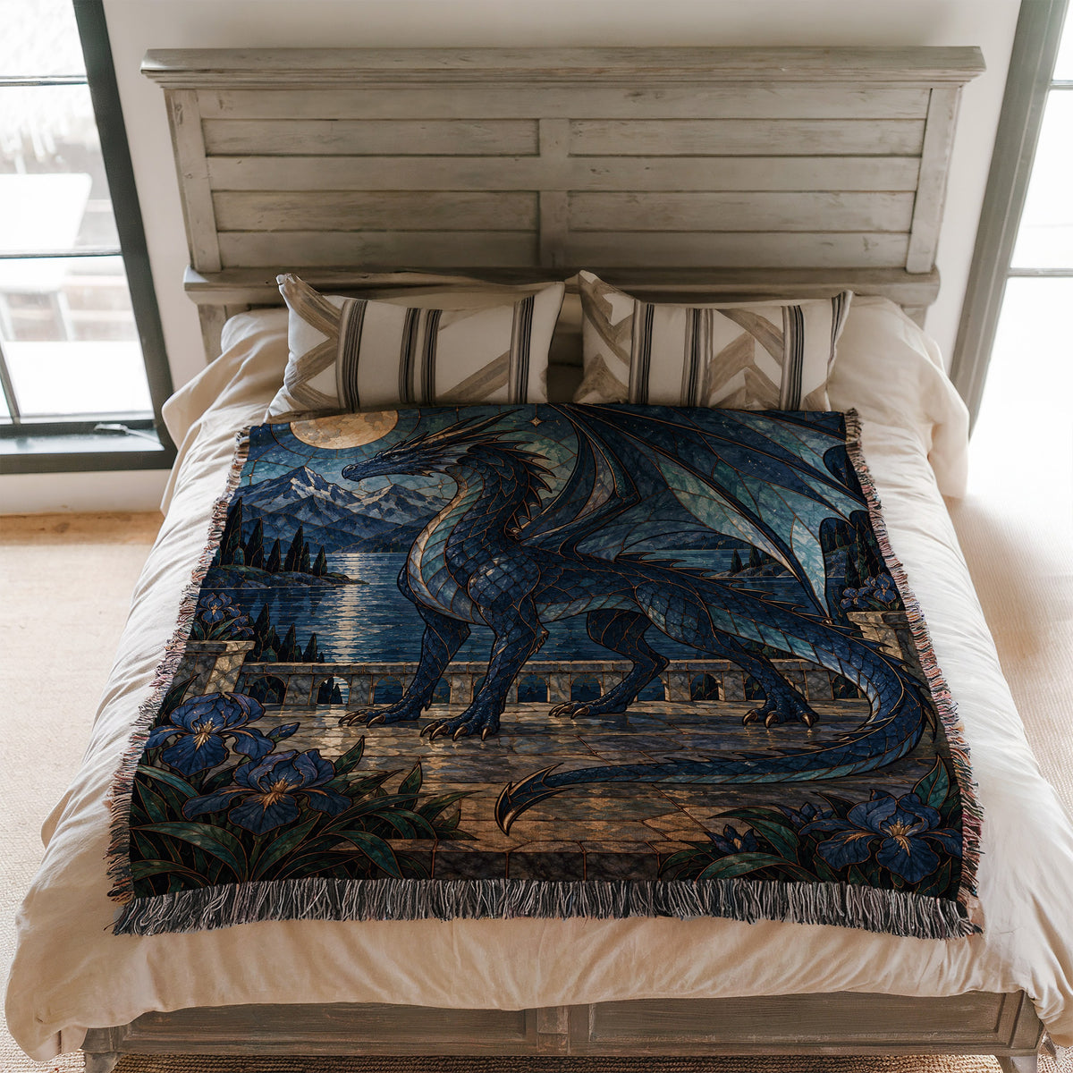 Sgaeyl Woven Throw Blanket on a bed