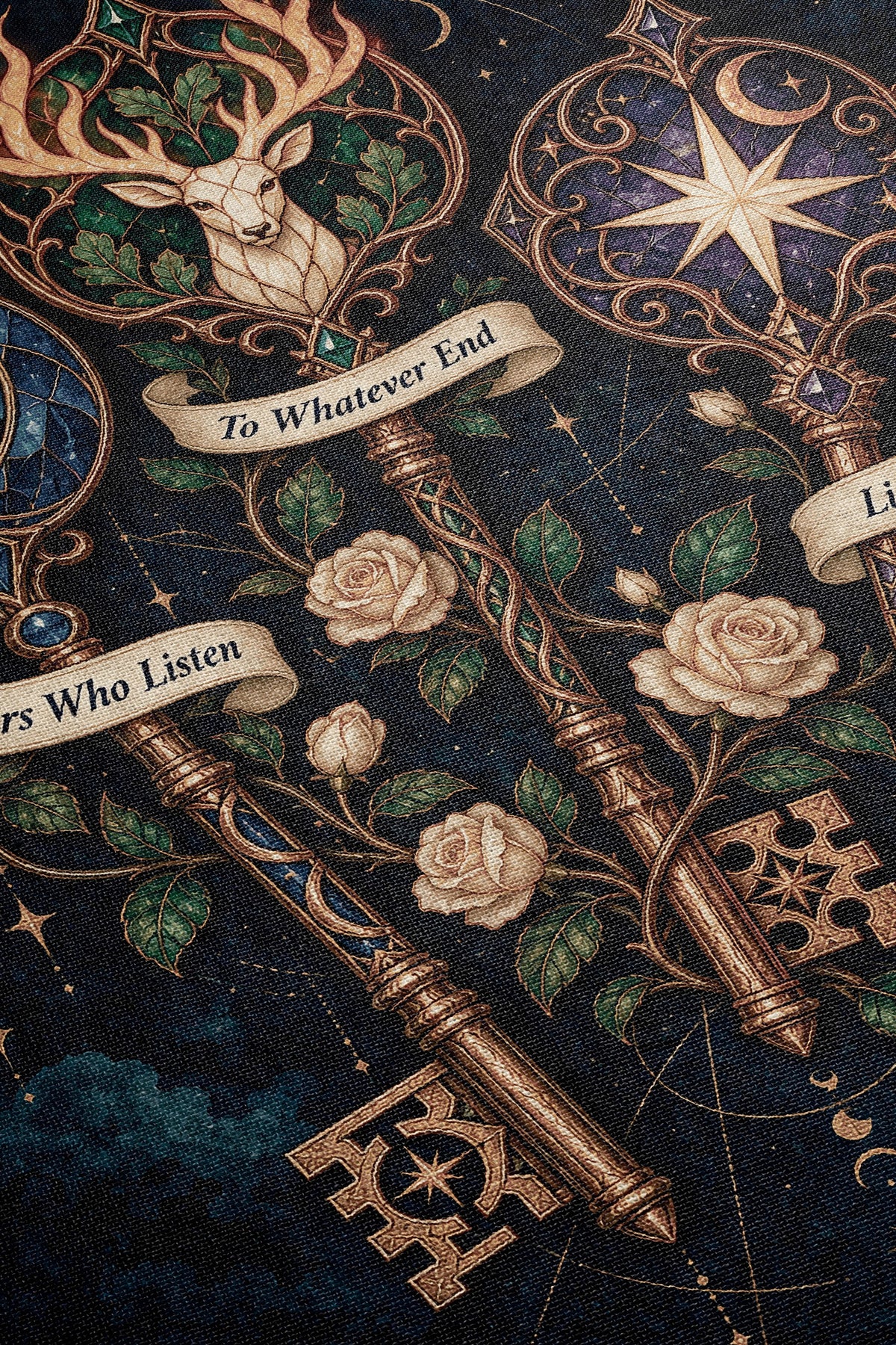 Bookish Maasverse Woven Throw Blanket close-up