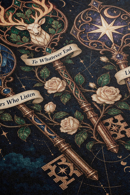 Bookish Maasverse Woven Throw Blanket close-up