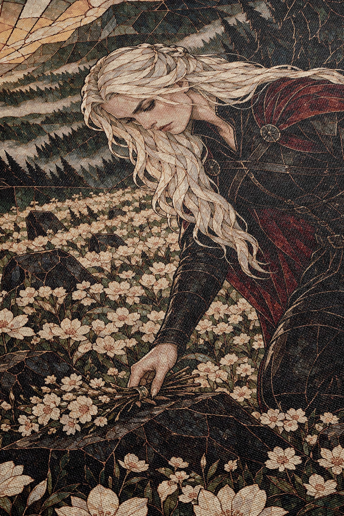 Flowers for the Fallen Woven Throw Blanket close-up