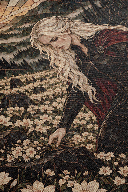 Flowers for the Fallen Woven Throw Blanket close-up
