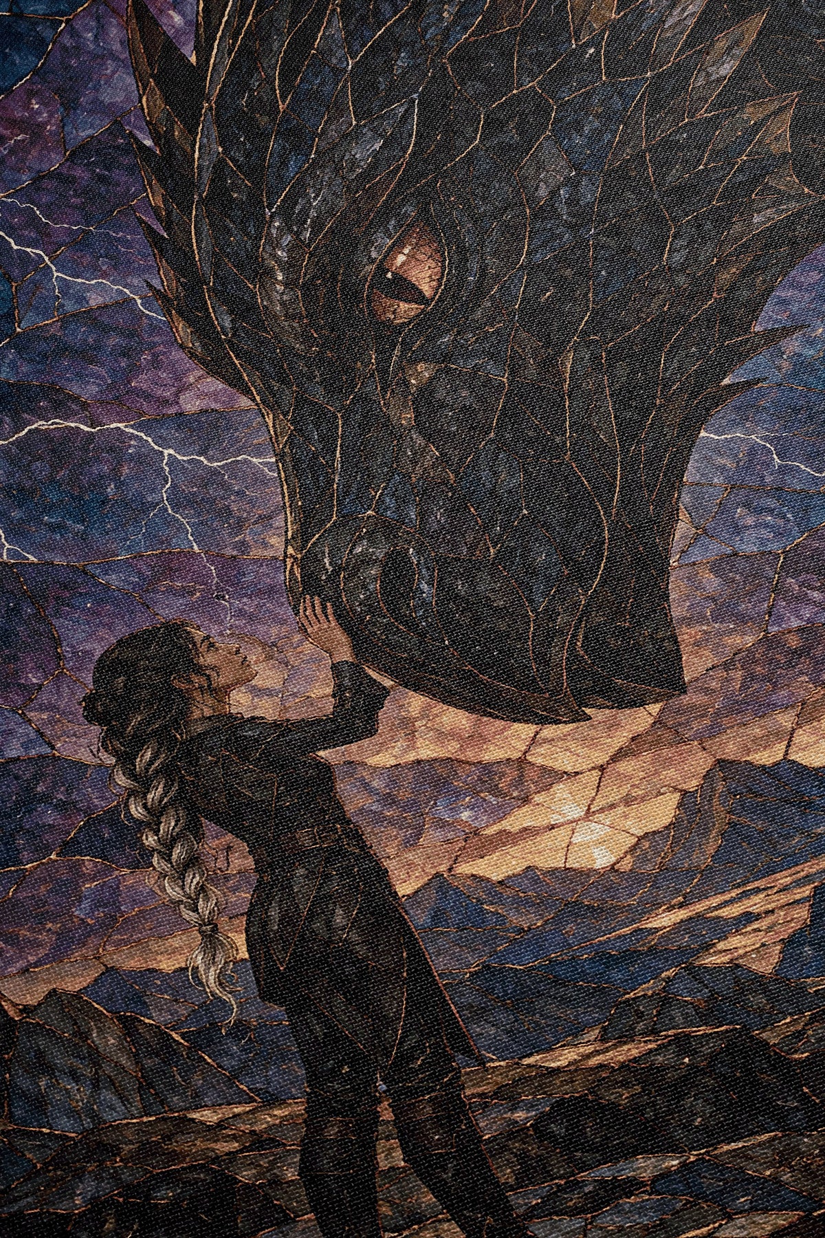 Dragon Rider Woven Throw Blanket close-up