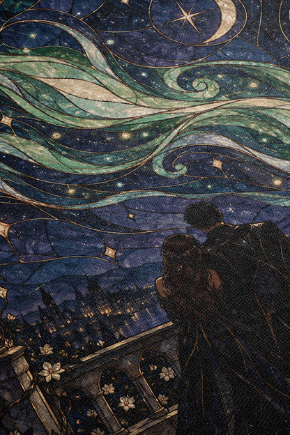 Starfall Stained Glass Woven Throw Blanket close-up