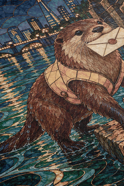 Otter Woven Throw Blanket close-up