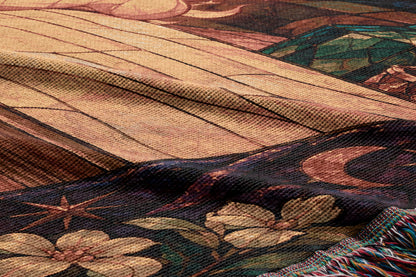Ember Woven Throw Blanket woven texture and fringe close-up