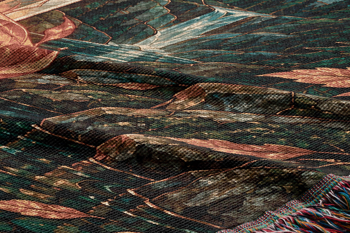 Goldryn Woven Throw Blanket woven texture and fringe close-up