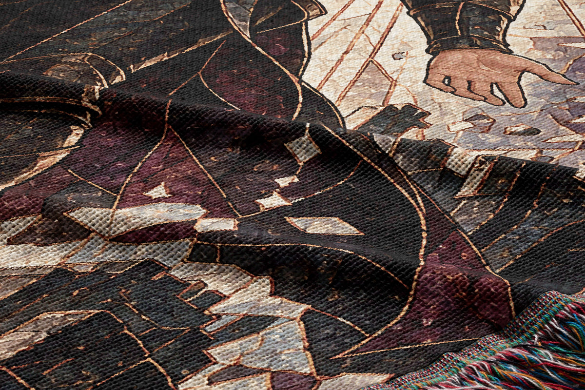 Asterin's Yielding Woven Throw Blanket woven texture and fringe close-up