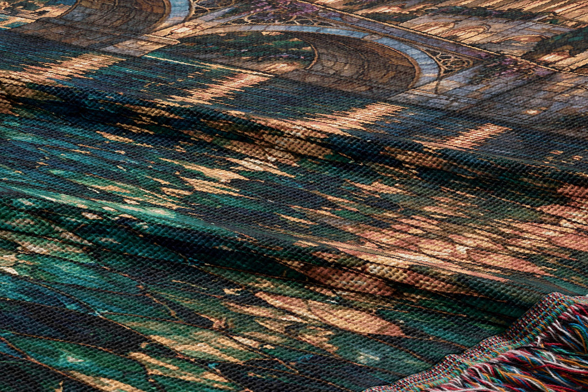 Velaris Woven Throw Blanket woven texture and fringe close-up